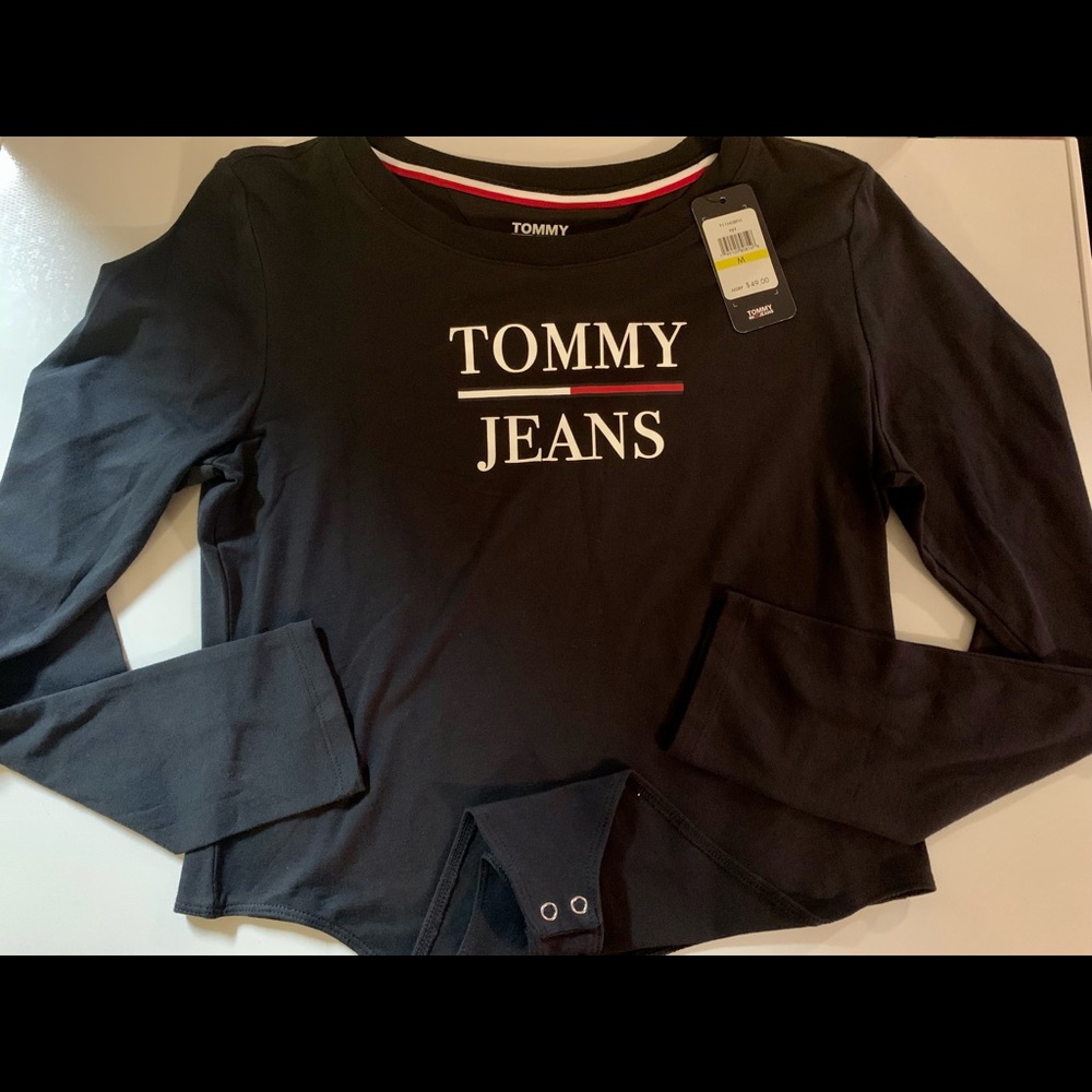 NWT Tommy Hilfiger Navy Blue Long Sleeve Bodysuit.
